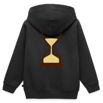 Sanduhr - Kinder Premium Organic Zip Hoodie - Schwarz - Hinten - AI Model Kid Male (0cm)
