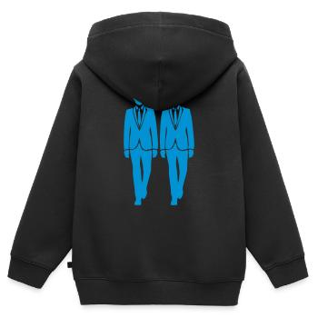 Paar Mann Match Männer Heirat - Kinder Premium Organic Zip Hoodie - Schwarz - Hinten - AI Model Kid Male (0cm)