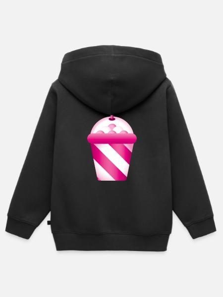 Smiley Shake - Kinder Premium Organic Zip Hoodie - Schwarz