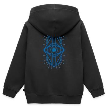 Eye pattern (view) - Kids Premium Organic Zip-up Hoodie - black - Back - AI Model Kid Male (0cm)