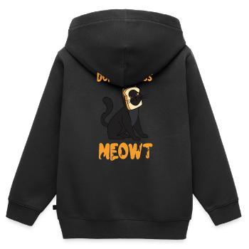 Stress nicht Meowt - Kinder Premium Organic Zip Hoodie - Schwarz - Hinten - AI Model Kid Male (0cm)