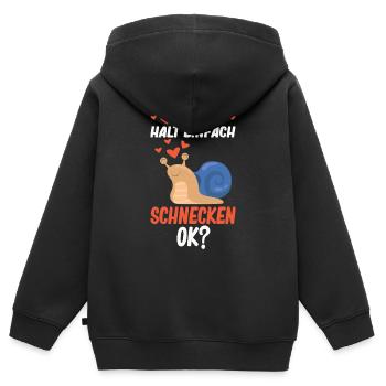 Schnecke Schnecken - Ich mag halt einfach Schnecke - Kinder Premium Organic Zip Hoodie - Schwarz - Hinten - AI Model Kid Male (0cm)