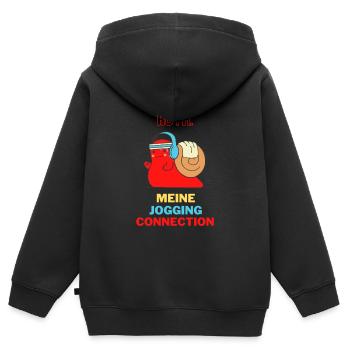Jogging-Connection - Kinder Premium Organic Zip Hoodie - Schwarz - Hinten - AI Model Kid Male (0cm)