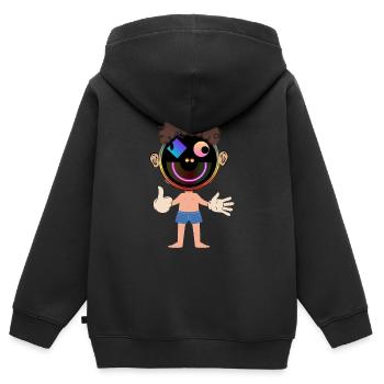 freak thumb up - Kinder Premium Organic Zip Hoodie - Schwarz - Hinten - AI Model Kid Male (0cm)