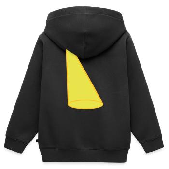 Lichtkegel Scheinwerfer Bühne Design - Kinder Premium Organic Zip Hoodie - Schwarz - Hinten - AI Model Kid Male (0cm)