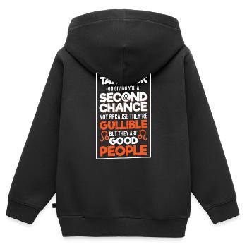 Horoscope Astrologie Ascendant - Sweat Premium à capuche zippé enfant bio - noir - Dos - AI Model Kid Male (0cm)