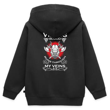 Thor Blitz Mjolnir - Sweat Premium à capuche zippé enfant bio - noir - Dos - AI Model Kid Male (0cm)
