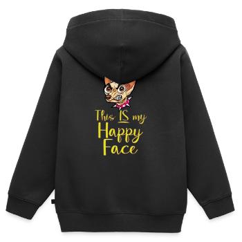 Cartoon Gesicht Comic Cartoon Humor Lächeln - Kinder Premium Organic Zip Hoodie - Schwarz - Hinten - AI Model Kid Male (0cm)