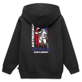 Astronaut Raumanzug Rakete - Kinder Premium Organic Zip Hoodie - Schwarz - Hinten - AI Model Kid Male (0cm)