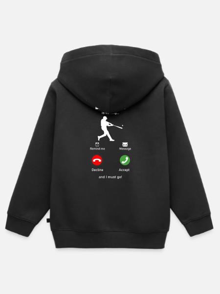 Baseball is calling - Kinder Premium Organic Zip Hoodie - Schwarz