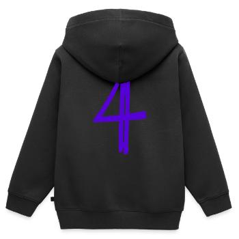 4 JAHRE. 4-jähriges Jubiläum. GEBURTSTAG 4 JAHRE. GEBURTSTAG - Kinder Premium Organic Zip Hoodie - Schwarz - Hinten - AI Model Kid Male (0cm)