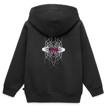 Feeli,g Liebe - Kinder Premium Organic Zip Hoodie - Schwarz - Hinten - AI Model Kid Male (0cm)