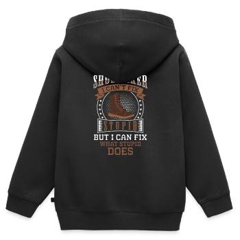 Schuster Beruf Stiefel Leder - Kinder Premium Organic Zip Hoodie - Schwarz - Hinten - AI Model Kid Male (0cm)