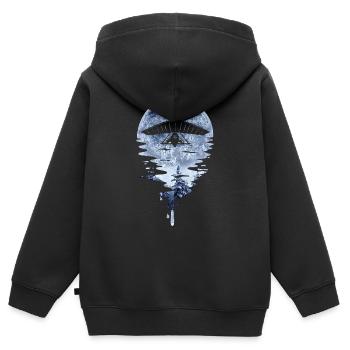 Hanggleiter Drachenflieger Deltasegler - Kinder Premium Organic Zip Hoodie - Schwarz - Hinten - AI Model Kid Male (0cm)