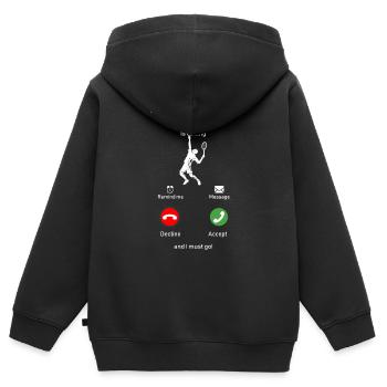 Tennis is calling and I must go - Kinder Premium Organic Zip Hoodie - Schwarz - Hinten - AI Model Kid Male (0cm)