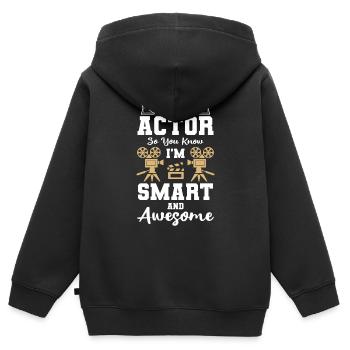 Theater Probe Sänger Oper - Kinder Premium Organic Zip Hoodie - Schwarz - Hinten - AI Model Kid Male (0cm)