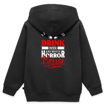 Filmliebhaber Kinoabend Hollywood - Kinder Premium Organic Zip Hoodie - Schwarz - Hinten - AI Model Kid Male (0cm)