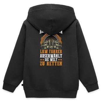 LKW Fahrer Fernfahrer Lastkraftwagen Trucker - Kinder Premium Organic Zip Hoodie - Schwarz - Hinten - AI Model Kid Male (0cm)