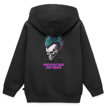 Le punk n’est pas mort, juste mort-vivant ! - Sweat Premium à capuche zippé enfant bio - noir - Dos - AI Model Kid Male (0cm)