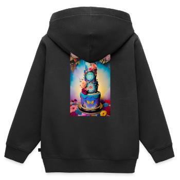 lovely cake to celebrate occasion - Kids Premium Organic Zip-up Hoodie - black - Back - AI Model Kid Male (0cm)