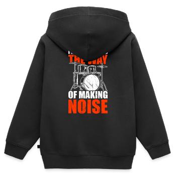 Schlagzeuger Schlagzeuger Schlagzeuger - Kinder Premium Organic Zip Hoodie - Schwarz - Hinten - AI Model Kid Male (0cm)