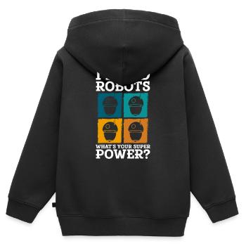 Android Elektrik Cyborg - Kinder Premium Organic Zip Hoodie - Schwarz - Hinten - AI Model Kid Male (0cm)
