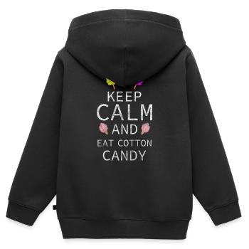 Dessert sucreries - Sweat Premium à capuche zippé enfant bio - noir - Dos - AI Model Kid Male (0cm)