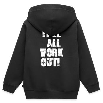 It'll All Work Out - Kids Premium Organic Zip-up Hoodie - black - Back - AI Model Kid Male (0cm)