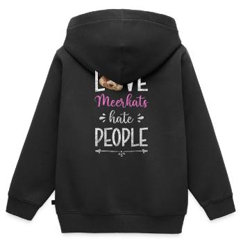 suricate afrique bande horizontale mignon - Sweat Premium à capuche zippé enfant bio - noir - Dos - AI Model Kid Male (0cm)