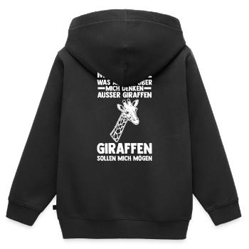 Giraffe Giraffen - Kinder Premium Organic Zip Hoodie - Schwarz - Hinten - AI Model Kid Male (0cm)