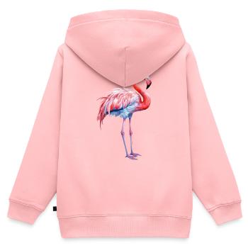 rosa Flamingo, Sommerzeit Urlaubszeit Strand Meer - Kinder Premium Organic Zip Hoodie - Rosa - Hinten - AI Model Kid Female (0cm)