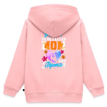 Stiefmutter Muttertag Stiefmama Mutter - Kinder Premium Organic Zip Hoodie - Rosa - Hinten - AI Model Kid Female (0cm)