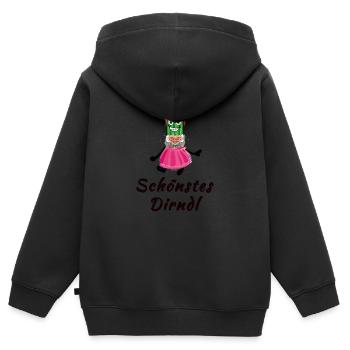 Dirndl, schönstes Dirndl,gurke,Tracht - Kinder Premium Organic Zip Hoodie - Schwarz - Hinten - AI Model Kid Male (0cm)
