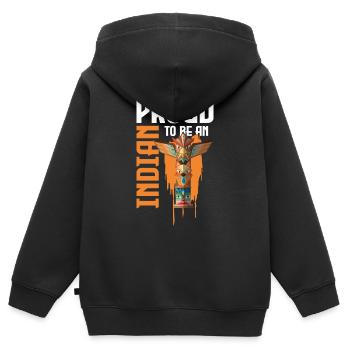 Indianisch Spirituell Amerikanisch Federschmuck - Kinder Premium Organic Zip Hoodie - Schwarz - Hinten - AI Model Kid Male (0cm)