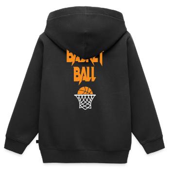 Basketball mit Korb Basketball Game - Kinder Premium Organic Zip Hoodie - Schwarz - Hinten - AI Model Kid Male (0cm)