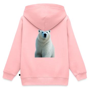 Polare Majestät - Kinder Premium Organic Zip Hoodie - Rosa - Hinten - AI Model Kid Female (0cm)