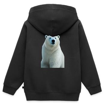 Polar Majesty - Kids Premium Organic Zip-up Hoodie - black - Back - AI Model Kid Male (0cm)