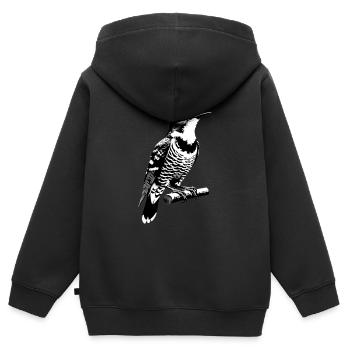Coucou Forêt-Noire | Art de rue de Fribourg - Sweat Premium à capuche zippé enfant bio - noir - Dos - AI Model Kid Male (0cm)