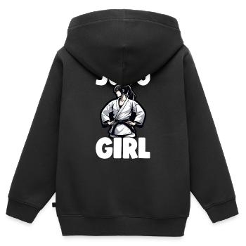 Judo Judo Cadeau Judoka - Sweat Premium à capuche zippé enfant bio - noir - Dos - AI Model Kid Male (0cm)