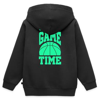 Its Gametime Basketball - Kinder Premium Organic Zip Hoodie - Schwarz - Hinten - AI Model Kid Male (0cm)