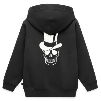 Cylindre de crâne - Sweat Premium à capuche zippé enfant bio - noir - Dos - AI Model Kid Male (0cm)