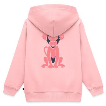 Pavian-Affe - Kinder Premium Organic Zip Hoodie - Rosa - Hinten - AI Model Kid Female (0cm)