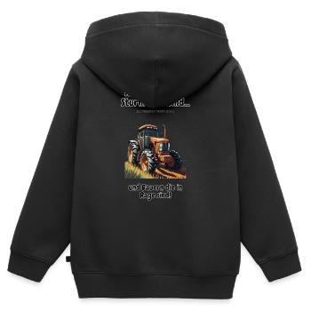 Manifestations paysannes - Manifestation paysanne 2024 T-shirt et vestes - Sweat Premium à capuche zippé enfant bio - noir - Dos - AI Model Kid Male (0cm)