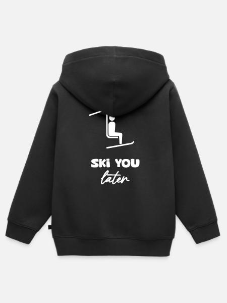 Ski you later - Kinder Premium Organic Zip Hoodie - Schwarz