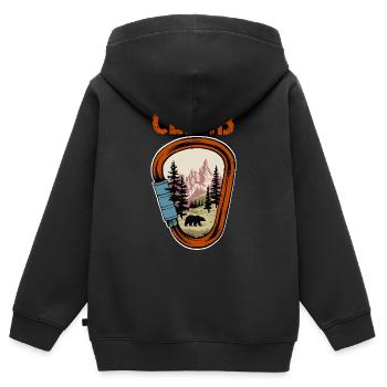 GRIMPEUR - Sweat Premium à capuche zippé enfant bio - noir - Dos - AI Model Kid Male (0cm)