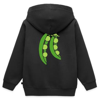 petit pois - Sweat Premium à capuche zippé enfant bio - noir - Dos - AI Model Kid Male (0cm)