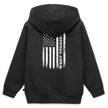Flagge USA West Virginia Bundesstaat Geschenk - Kinder Premium Organic Zip Hoodie - Schwarz - Hinten - AI Model Kid Male (0cm)