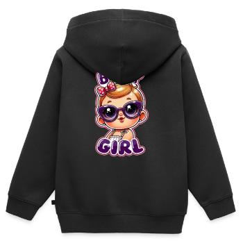 Bébé - Sweat Premium à capuche zippé enfant bio - noir - Dos - AI Model Kid Male (0cm)