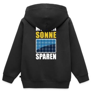Mit der Sonne sparen - Photovoltaik - Solarenergie - Kinder Premium Organic Zip Hoodie - Schwarz - Hinten - AI Model Kid Male (0cm)