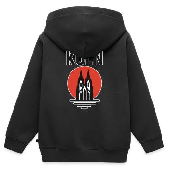 Köln Kölle Cologne Domstadt - Kinder Premium Organic Zip Hoodie - Schwarz - Hinten - AI Model Kid Male (0cm)